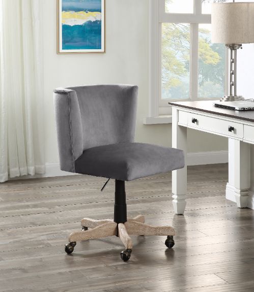 Acme - Cliasca Office Chair 93073 Gray Velvet