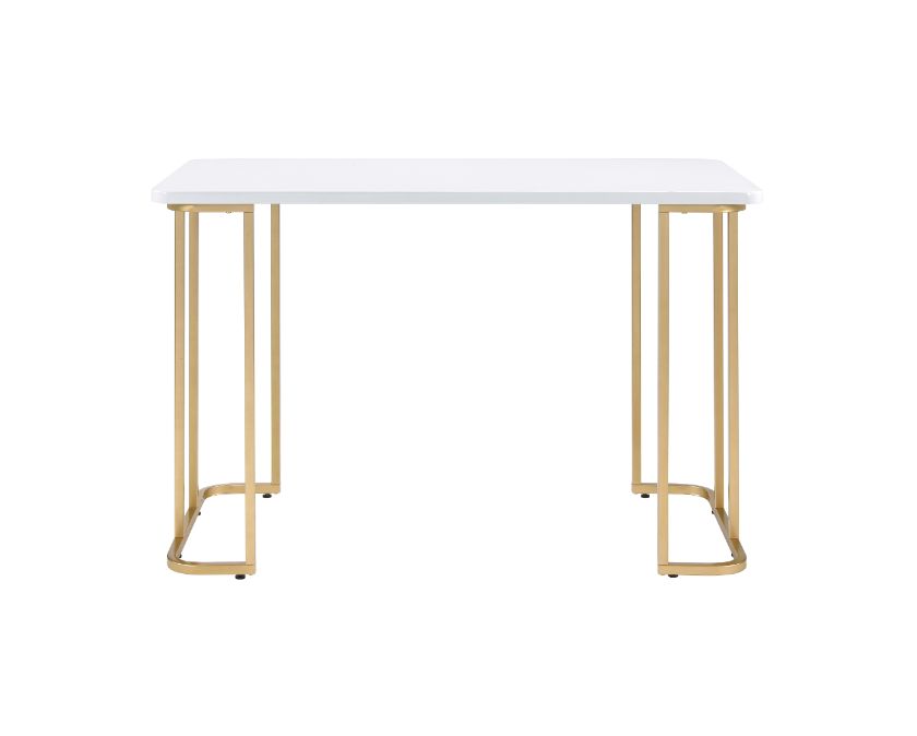 Acme - Estie Writing Desk(Same Ac00902) 93102 White & Gold Finish