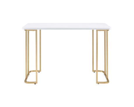 Acme - Estie Writing Desk(Same Ac00902) 93102 White & Gold Finish