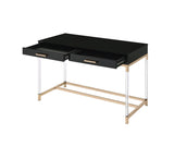 Adiel Writing Desk W/USB 93104 Black & Gold Finish | Acme - 93104 - Home Elegance USA - 2