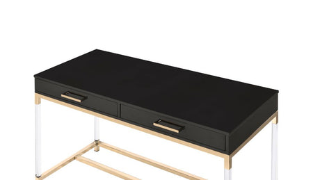 Adiel Writing Desk W/USB 93104 Black & Gold Finish | Acme - 93104 - Home Elegance USA - 5