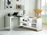 Acme - Noralie Writing Desk W/USB 93110 Mirrored & Faux Diamonds