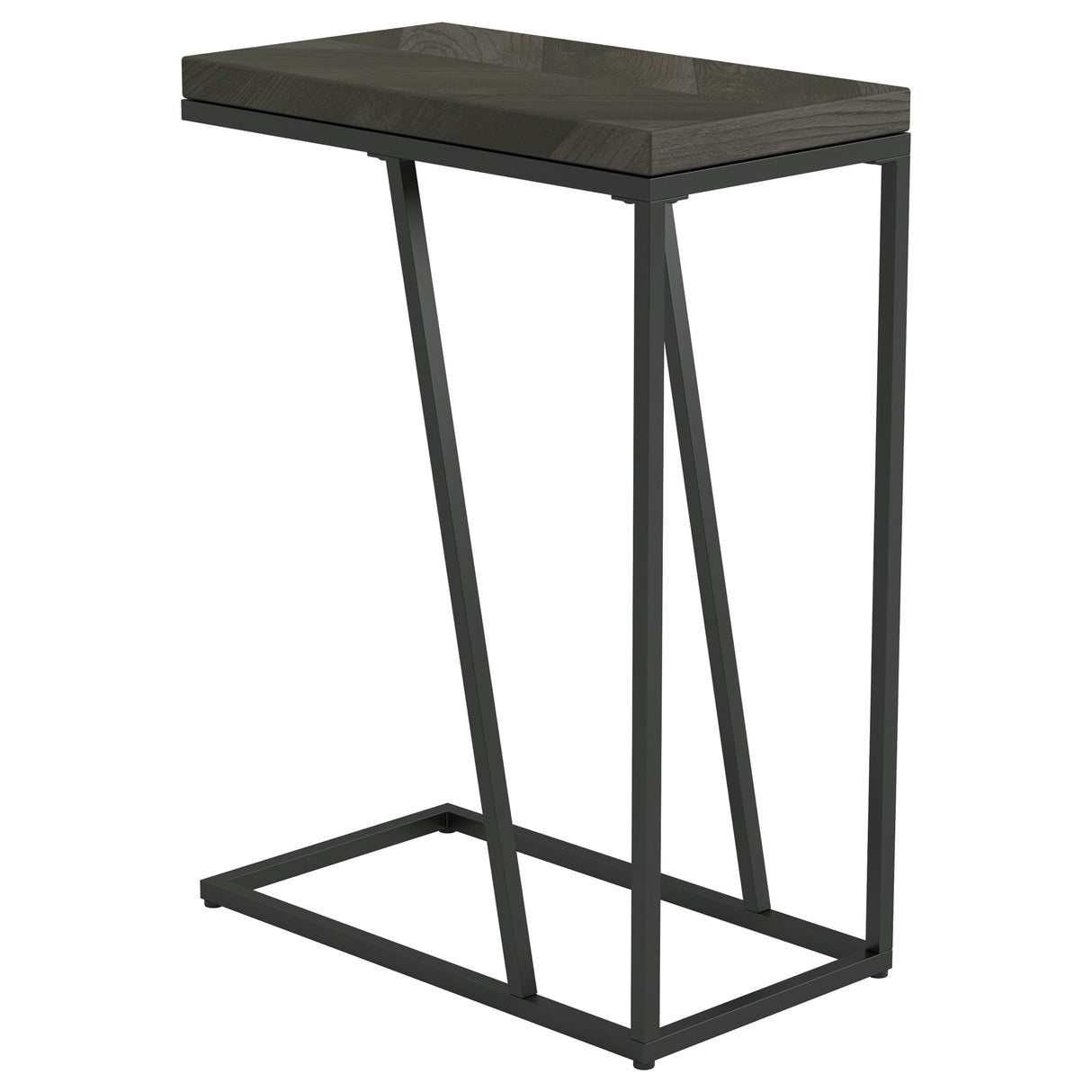 Side Table - Sergio Chevron Rectangular Accent Table Rustic Grey