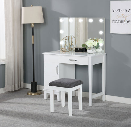 Vanity Set - Elijah Vanity Set with LED Lights White and Dark Grey