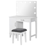 Vanity Set - Elijah Vanity Set with LED Lights White and Dark Grey