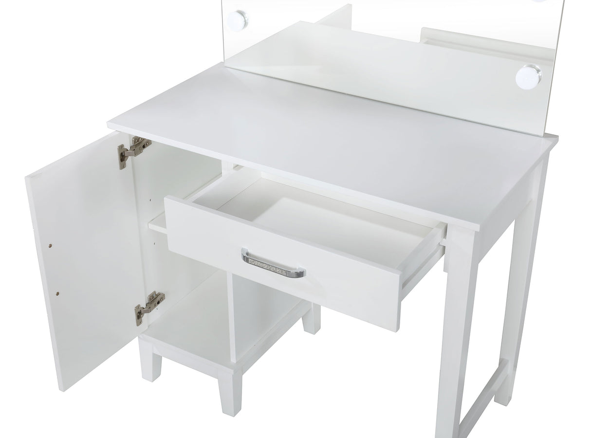 Vanity Set - Elijah Vanity Set with LED Lights White and Dark Grey