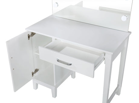 Vanity Set - Elijah Vanity Set with LED Lights White and Dark Grey