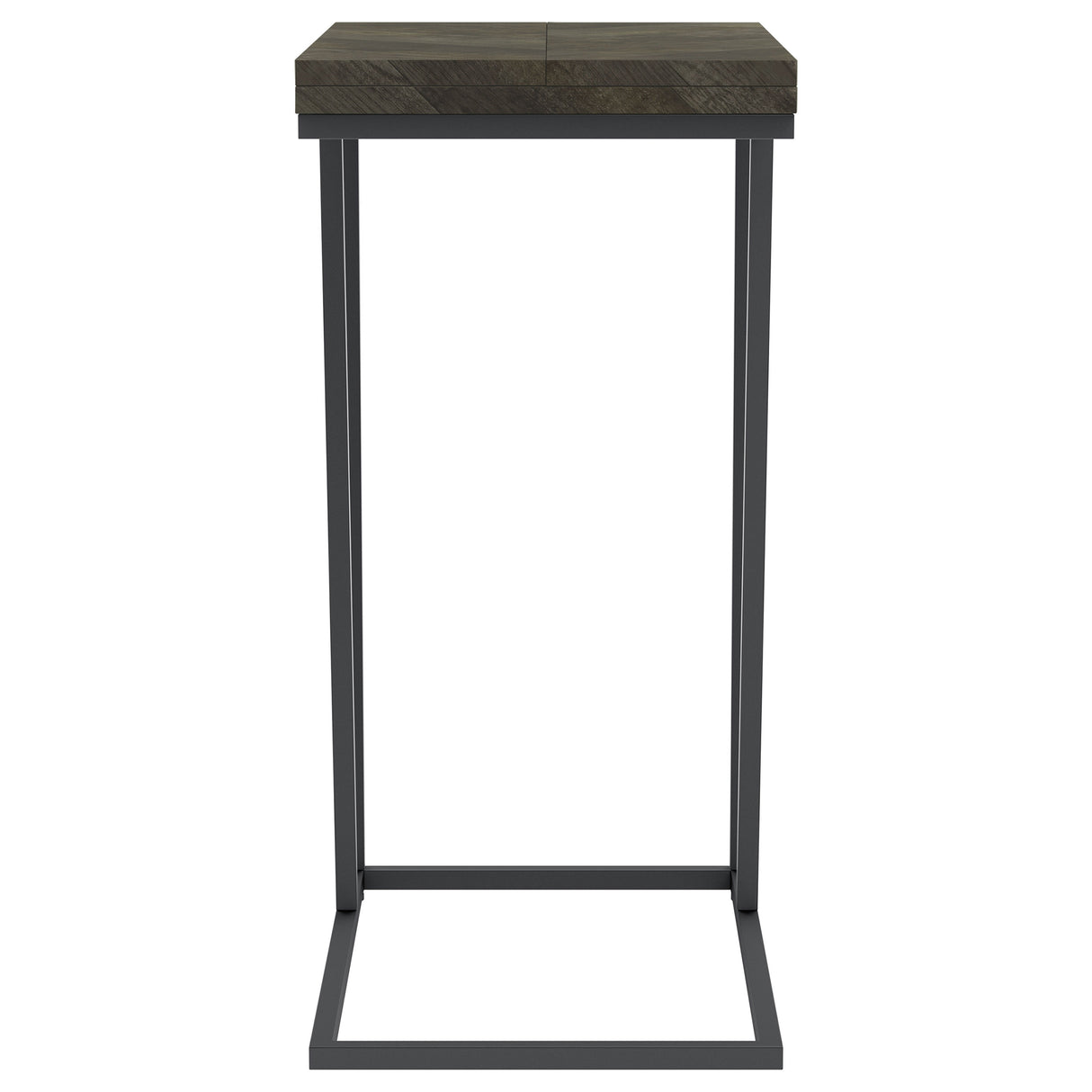 Side Table - Carly Expandable Chevron Rectangular Accent Table Grey