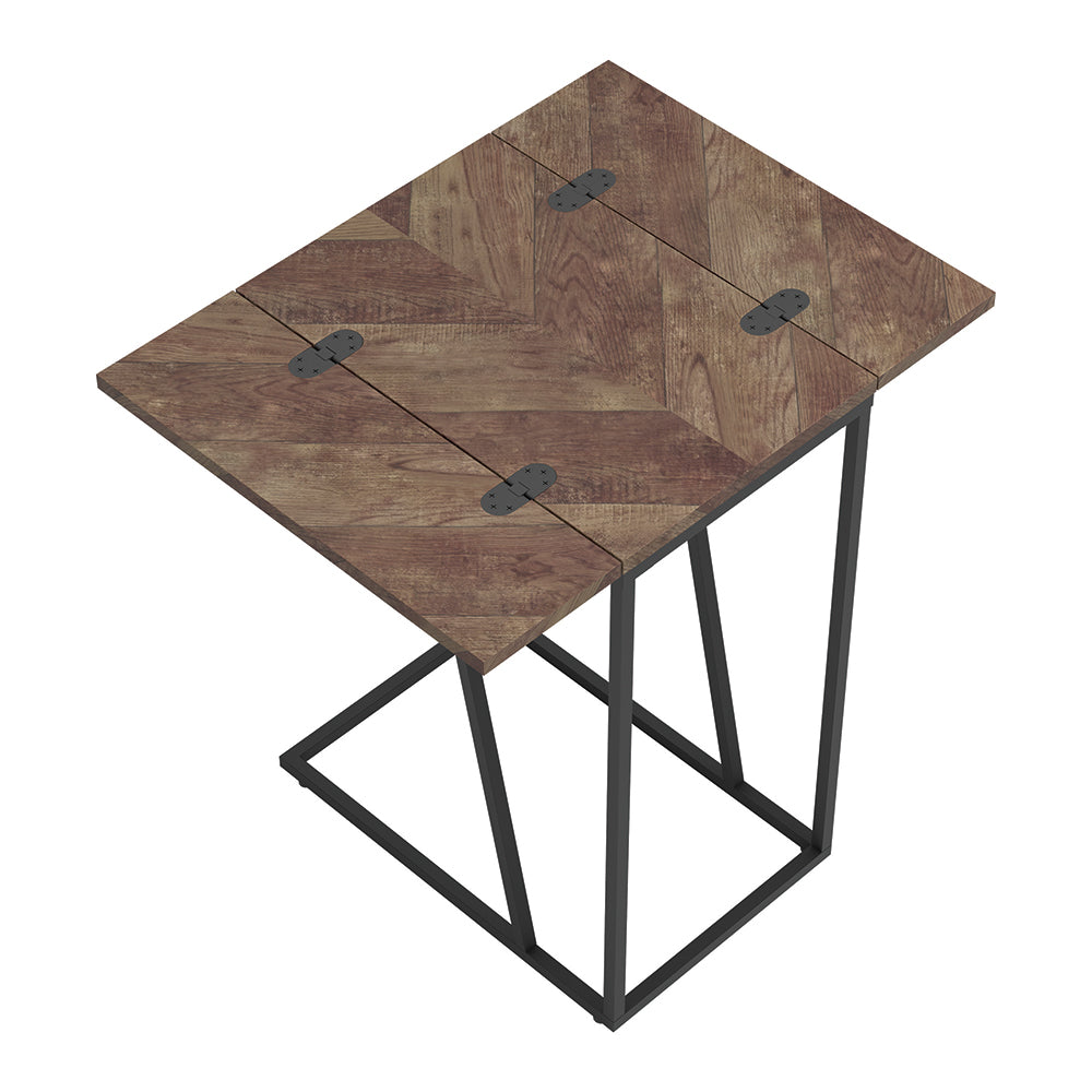 Side Table - Carly Expandable Chevron Rectangular Accent Table Tobacco