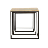 3 Pc Nesting Table - Belcourt 3-piece Square Nesting Tables Natural and Black