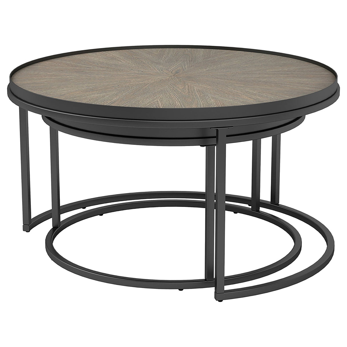 Rodrigo 2 - piece Round Nesting Tables Weathered Elm - 931215 - image - 5