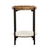 Adhvik Round Accent Table with Marble Shelf Natural and Black | Coaster - 931218 - Home Elegance USA - 6