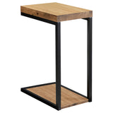 Side Table - Beck C-Shape Snack Table Black and Antique Nutmeg
