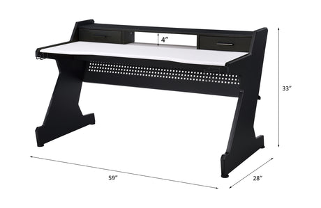 Acme - Bigga Gaming Desk 93129 Black & White Finish