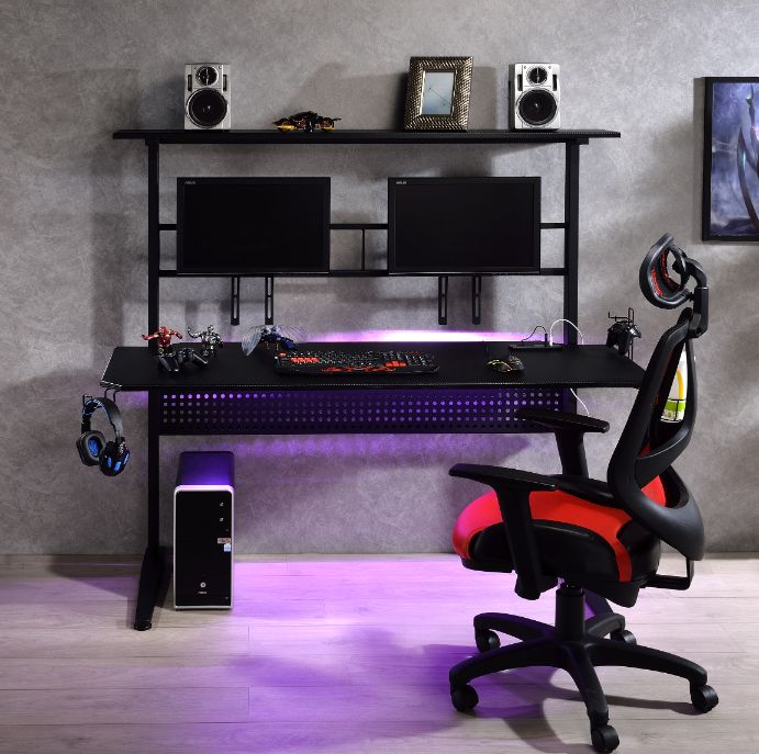 Canzi Gaming Desk W/USB 93130 Black Finish | Acme - 93130 - Home Elegance USA - 5