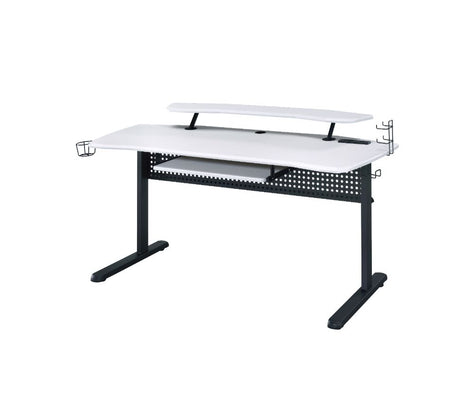 Acme - Vildre Gaming Desk W/USB 93134 Black & White Finish