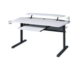 Acme - Vildre Gaming Desk W/USB 93134 Black & White Finish