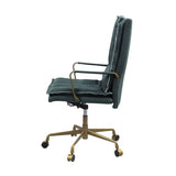 Acme - Tinzud Office Chair 93166 Dark Green Top Grain Leather