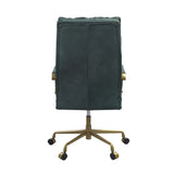 Acme - Tinzud Office Chair 93166 Dark Green Top Grain Leather