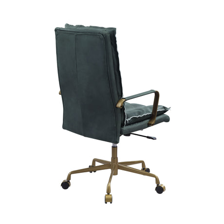 Acme - Tinzud Office Chair 93166 Dark Green Top Grain Leather