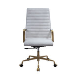 Acme - Duralo Office Chair 93168 Vintage White Top Grain Leather