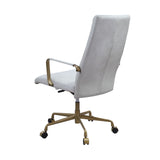 Acme - Duralo Office Chair 93168 Vintage White Top Grain Leather