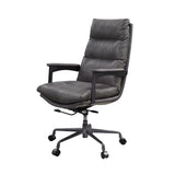 Crursa Office Chair 93170 Gray Top Grain Leather | Acme - 93170 - Home Elegance USA - 2