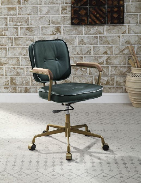 Acme - Siecross Office Chair 93171 Emerald GreenTop Grain Leather