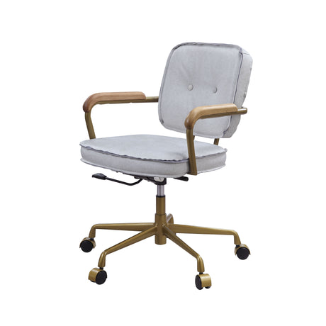 Acme - Siecross Office Chair 93172 Vintage White Top Grain Leather