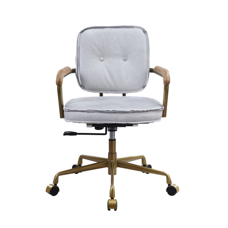 Acme - Siecross Office Chair 93172 Vintage White Top Grain Leather