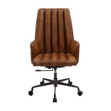 Acme - Salvol Office Chair 93176 Sahara Top Grain Leather & Aluminum