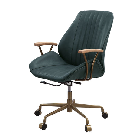 Acme - Hamilton Office Chair 93240 Dark Green Top Grain Leather