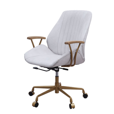 Acme - Hamilton Office Chair 93241 Vintage White Top Grain Leather