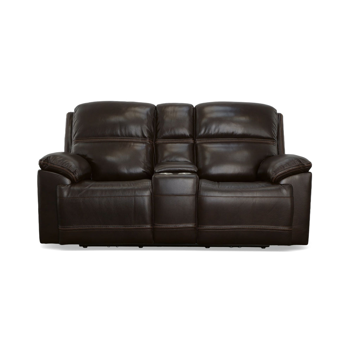 Jackson Power Reclining Loveseat With Console & Power Headrests - Dark Brown | Flexsteel