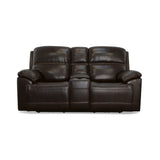 Jackson Power Reclining Loveseat With Console & Power Headrests - Dark Brown | Flexsteel