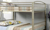 Metallic Gold Finish Contemporary Style Full Over Full Bunk Bed Full Metal Structure Movable Ladder Top Bed Rails Convert Into Two Separate Bed - sold by Home Elegance USA