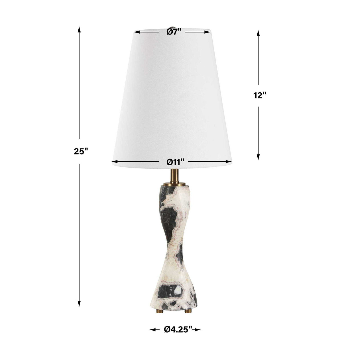 Marcela Panda Marble Buffet Lamp - Black / White by Uttermost - View 9