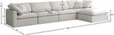 Plush - Cloud Modular Sectional 5 Piece - Cream - Fabric