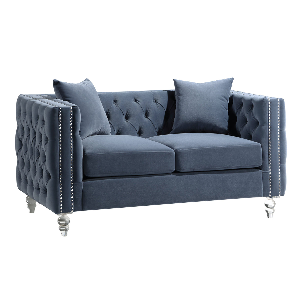 Orina 2 Piece Living Room Set In Blue 9349Dbu*2 | Homelegance - Home Elegance USA