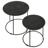 2 Pc Nesting Table - Loannis 2-piece Round Nesting Table Matte Black