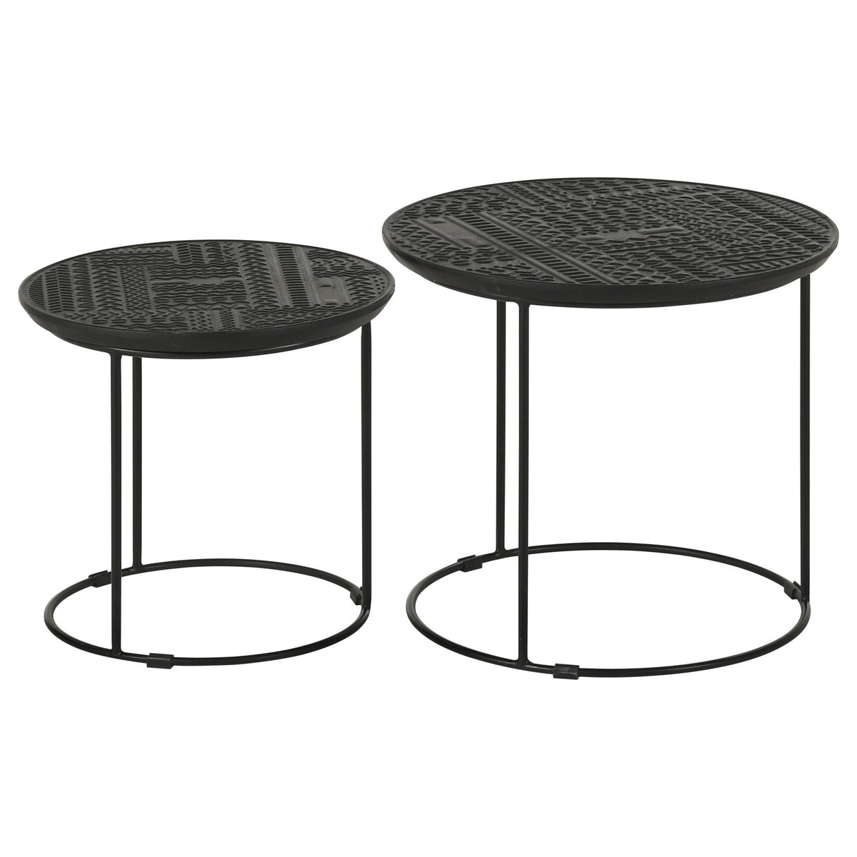2 Pc Nesting Table - Loannis 2-piece Round Nesting Table Matte Black