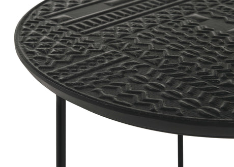 Loannis 2 - piece Round Nesting Table Matte Black | Coaster | Home Elegance USA