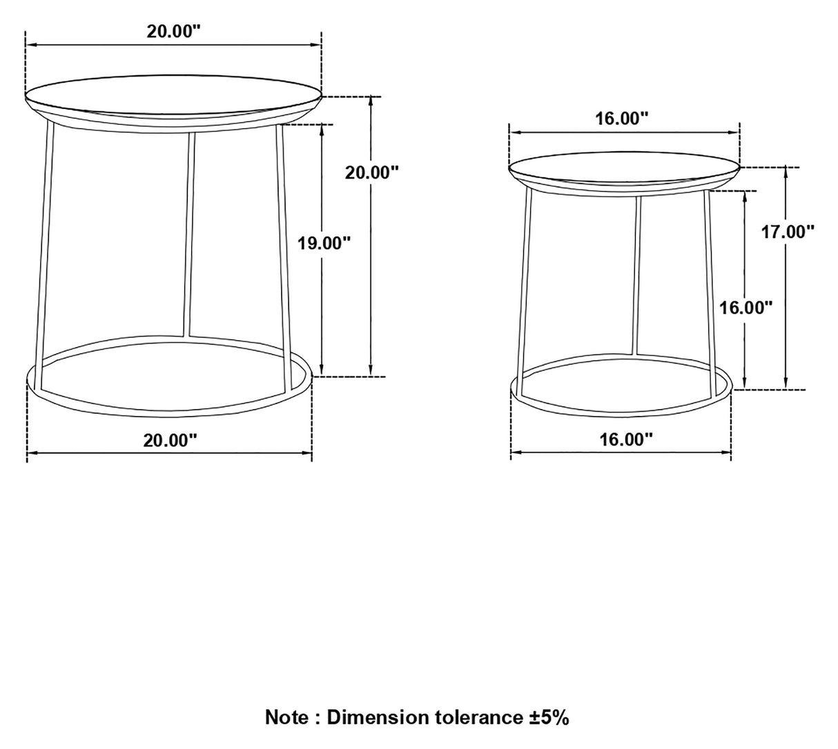 2 Pc Nesting Table - Loannis 2-piece Round Nesting Table Matte Black