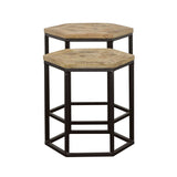 2 Pc Nesting Table - Adger 2-piece Hexagon Nesting Tables Natural and Black