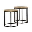 Adger 2 - piece Hexagon Nesting Tables Natural and Black | Coaster | Home Elegance USA