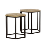 2 Pc Nesting Table - Adger 2-piece Hexagon Nesting Tables Natural and Black