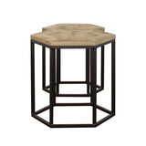 2 Pc Nesting Table - Adger 2-piece Hexagon Nesting Tables Natural and Black