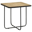 Side Table - Elyna Square Accent Table Travertine and Black