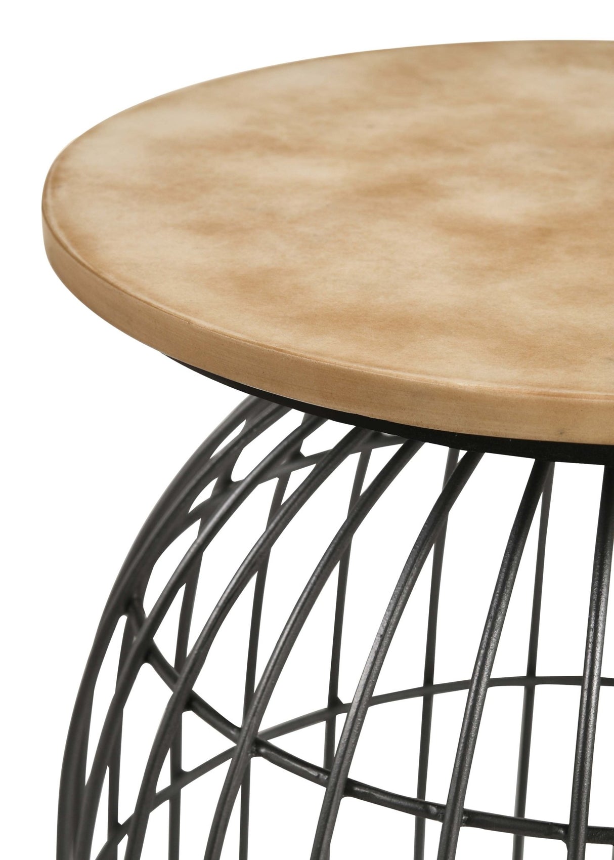 Bernardo Round Accent Table with Bird Cage Base Natural and Gunmetal | Coaster - 935860 - Home Elegance USA - 4