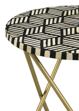 Side Table - Xenia Round Accent Table with Hairpin Legs Black and White